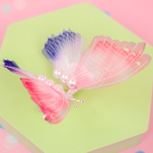 Заколка-зажим "Бабочка" розово-фиолетовый