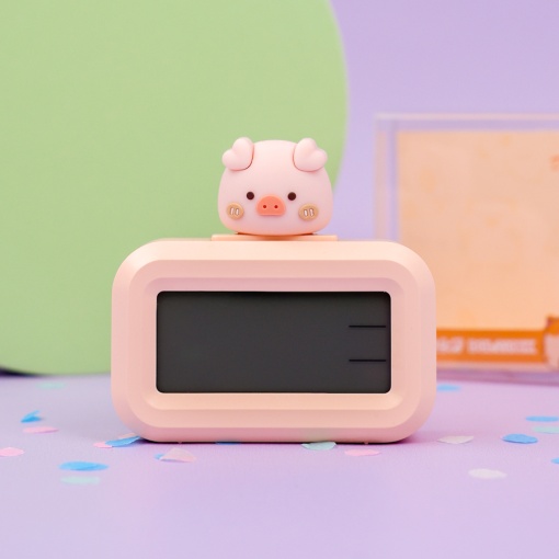 Часы электронные "Свинка" розовый оптом