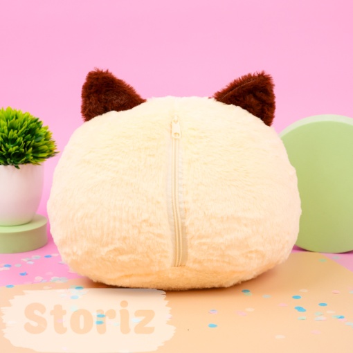 Мягкая игрушка-подушка "Кот" бежевый, 30 см