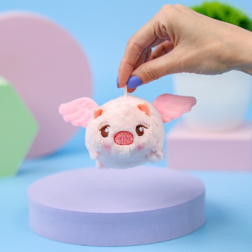 Мягкая игрушка "Заводная Свинка" розовый, 7см