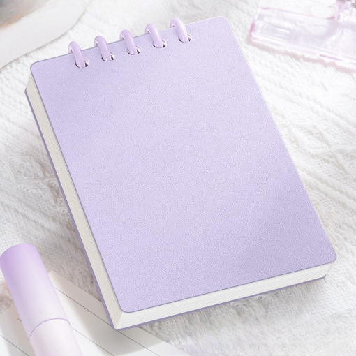 Блокнот со сменными листами "Пастель" А7, розово-фиолетовый