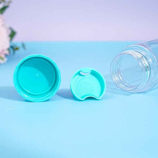 Бутылочка прозрачная "My bottle" голубая с чехлом оптом