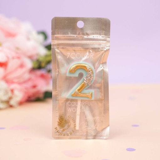 Свеча-цифра для торта "Patterned Mint", 2 оптом