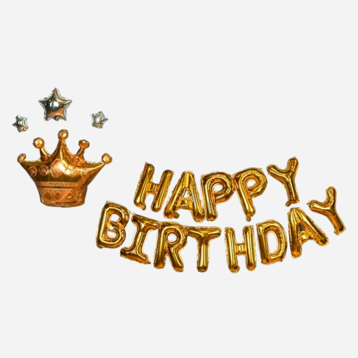 Набор шаров "Happy Birthday" gold оптом
