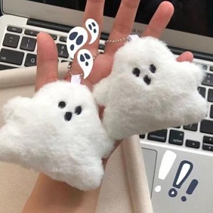 Мягкий брелок "Призрак" белый