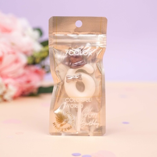 Свеча-цифра для торта "Mr. White", 6 оптом