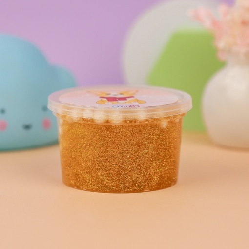 Слайм "Corgi" золотистые блёстки + шарики, 150 гр. STORIZ