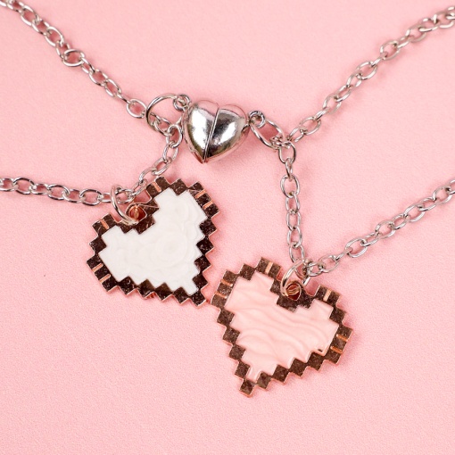 Кулон парный "Сердце-пиксель" (2шт)