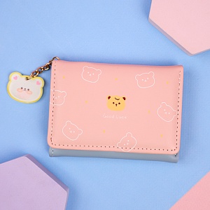 Мини-кошелек "Bear" розовый оптом со склада в Москве