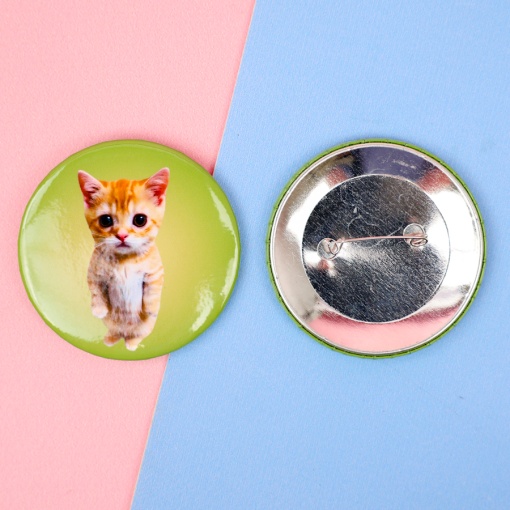Значок круглый "Кот Мем" 56мм