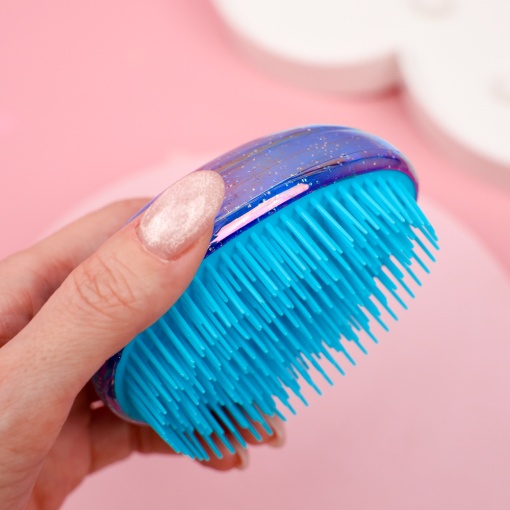 Расческа "Звездное небо" синий с блестками