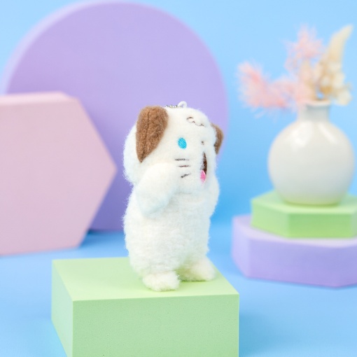 Мягкий брелок "Cry" кошка, белый 10 см