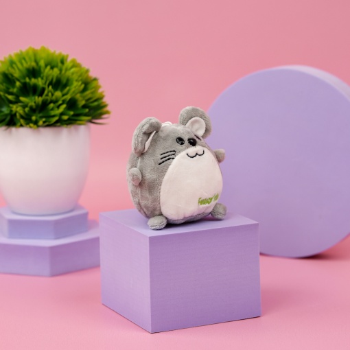 Брелок мягкий мышка "Funny Idol" серый 10 см