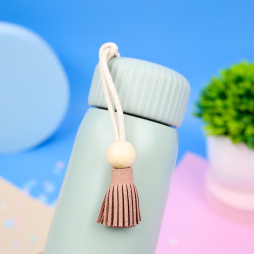 Термос "Think Different" с кисточкой, зеленый, 400мл оптом