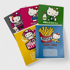 Тетрадь "Hello Kitty" Bright color, A5, 18 листов (клетка), в ассортименте,1шт