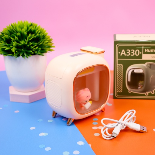 Мини-увлажнитель "Cute TV" розовый (USB) оптом