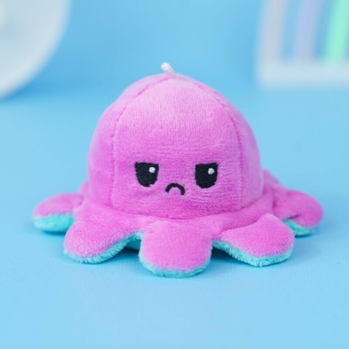 Мягкий брелок-перевертыш "Осьминожек" мятный сиреневый, 10 см