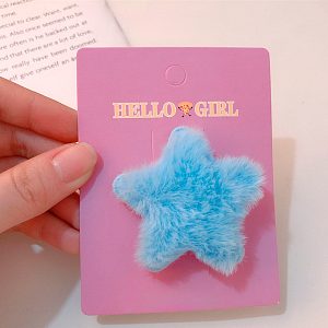 Заколка для волос "Плюшевая звезда" голубой