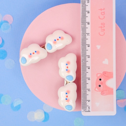 Набор заколок для волос "Облачко", белый 2 шт.