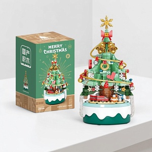 Конструктор "НГ Музыкальная шкатулка"Елка,зеленый №8756-3 (380д.)