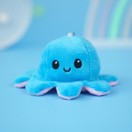 Мягкий брелок-перевертыш "Осьминожек" нежно-розовый голубой, 10 см