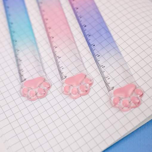 Линейка "Лапка" 15см., в ассортименте 1шт (градиент)