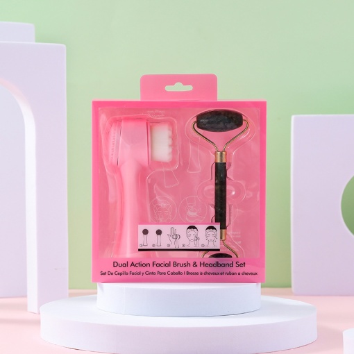 Набор для очищения лица "Brush&Headband Set" розовый
