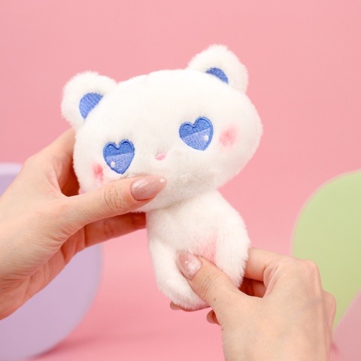 Мягкий брелок "Котик-пищалка" белый, 12см