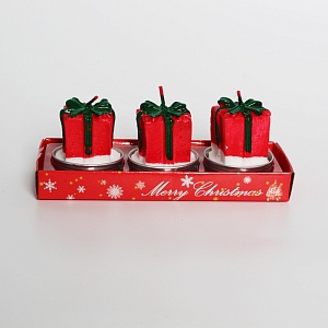 Набор свечей "НГ Christmas ambiance" подарок, 3шт оптом