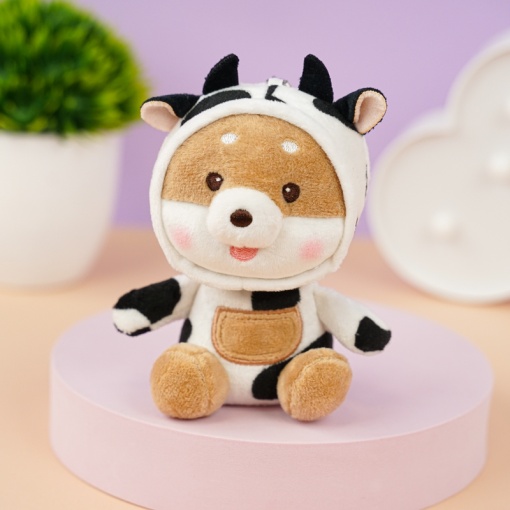 Мягкий брелок "Сиба-ину в шапочке" 11 см