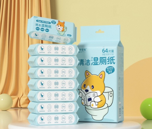 Набор влажных салфеток Mini "Корги на троне" (8уп. по 8шт.)