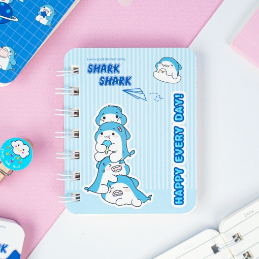 Мини-блокнот на пружине "Baby Shark" A7, в ассортименте 1шт.