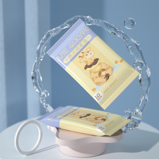 Влажные салфетки "Жираф" 1 уп. по 10шт.