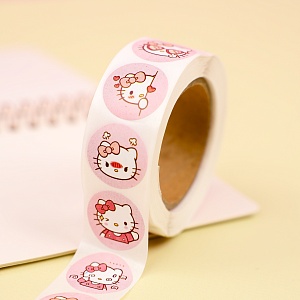 Набор наклеек в рулоне "Кт" розовый, 500шт