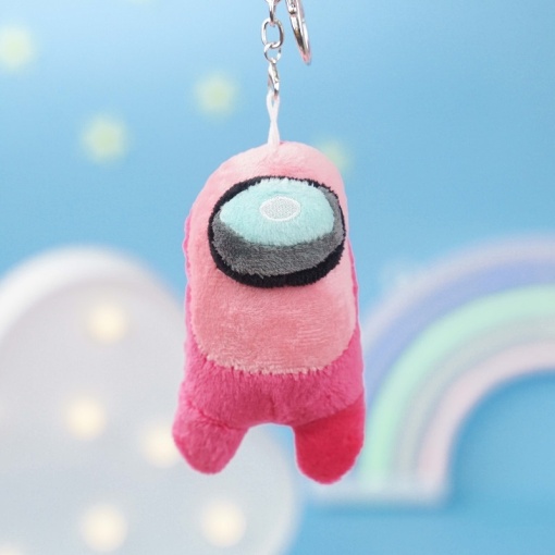 Мягкий брелок "Among Us" розовый, 10 см