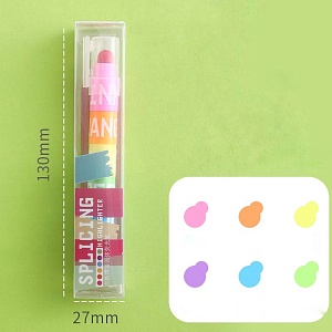 Маркер твердый 6в1 "Splicing" флуоресцентные цвета