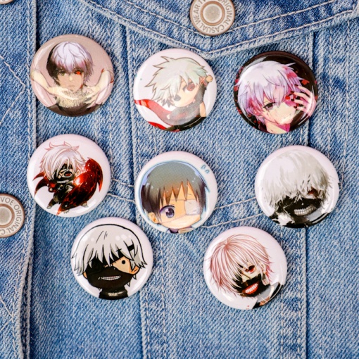 Набор круглых значков "Токийский гуль" 32 мм (8шт)