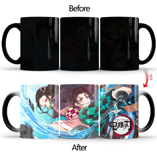 Кружка с терморисунком "Танджиро и Незуко" оптом со склада!