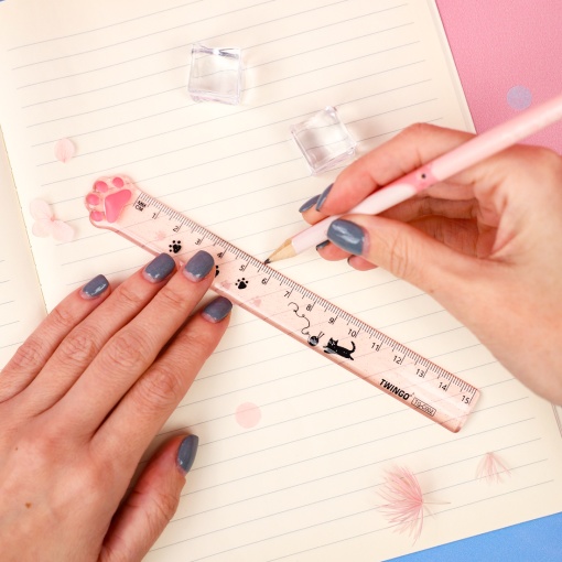 Линейка "Лапка" розовый