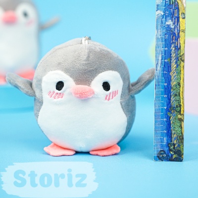 Мягкий брелок "Penguin" серый, 11 см