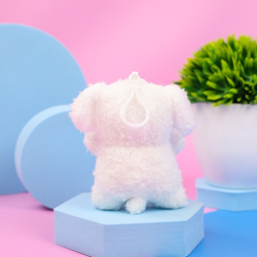 Мягкий брелок "Щенок с сердечком" белый