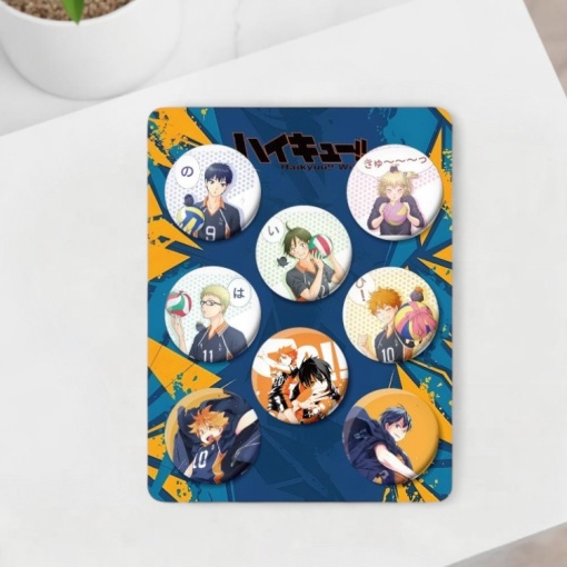 Набор круглых значков "Волейбол" 32 мм (8шт)