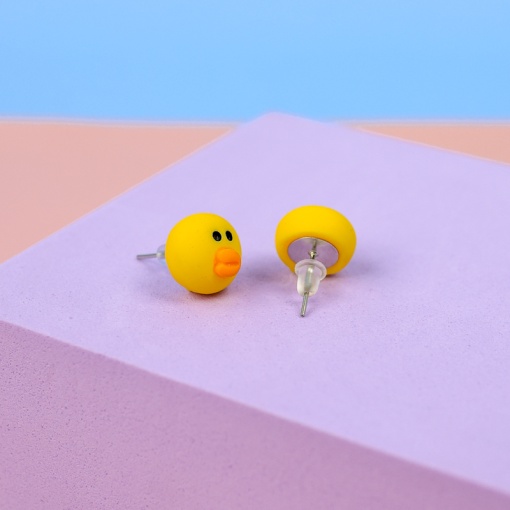 Серьги-гвоздики "Уточка"