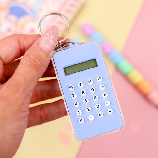 Калькулятор-брелок "Мини" Лабиринт 6,9х3,8 см, голубой