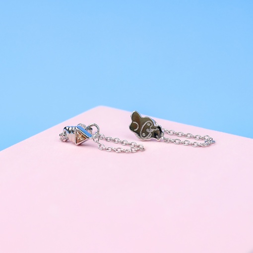 Серьги-гвоздики "Melo & Crystal" серебристый