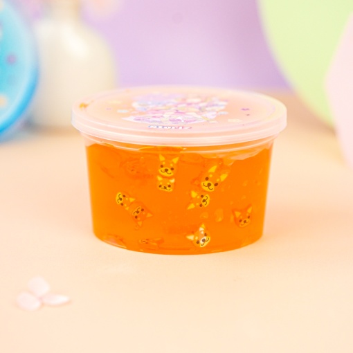 Слайм "Kawaii" полупрозрачный (оранжевый), с наполнителем + корги, 200 гр. STORIZ
