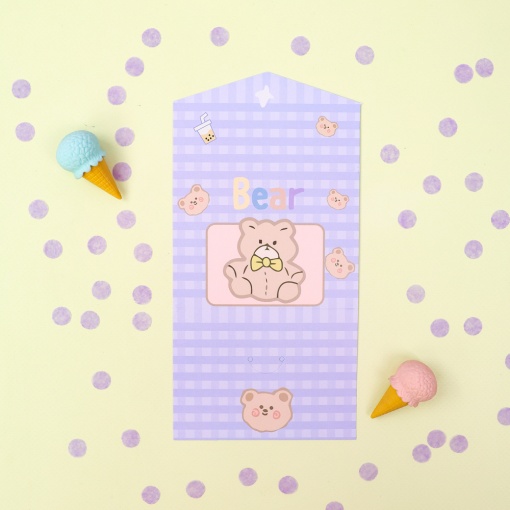 Конверт-открытка "Bear" №01, синий