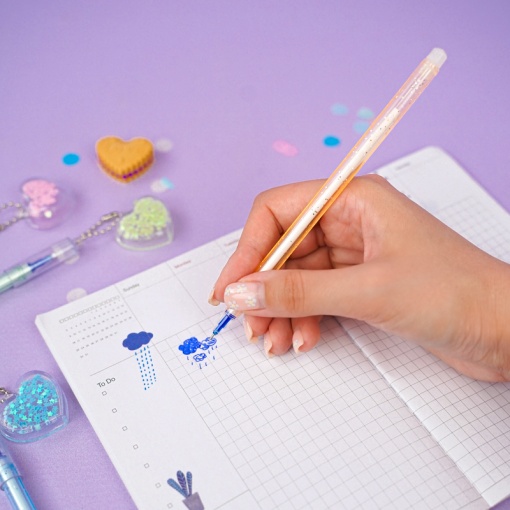 Ручка со стирающимися чернилами и стирашка "Heart", синяя