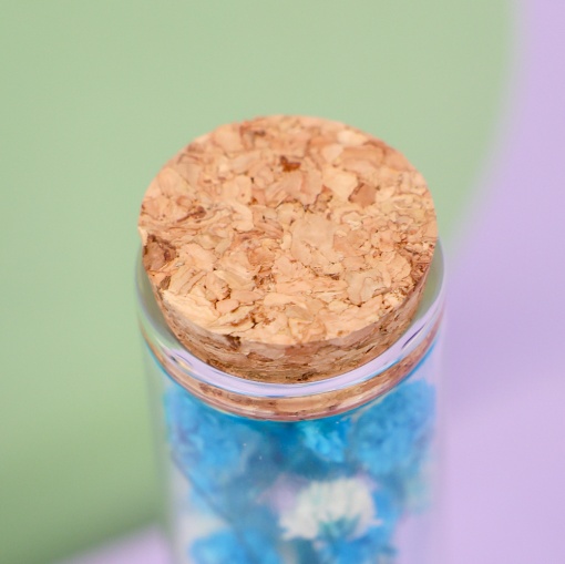 Цветок в пробирке "Гипсофила" 12 см, синий оптом