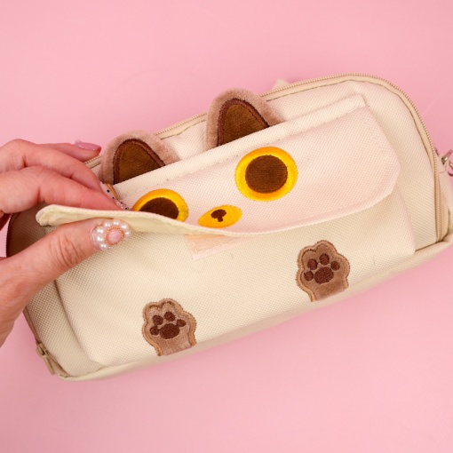 Пенал "Котик" бежевый